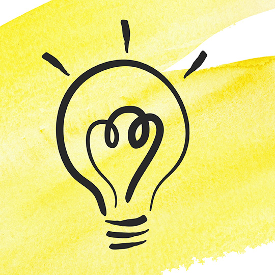 Yellow light bulb illustration representing expert knowledge and innovation in commercial printing and document production