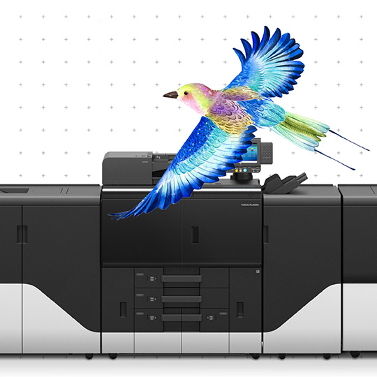 Kyocera TASKalfa Pro 15000c cut-sheet production inkjet press, front view, shown with Kyocera commercial printing branding.