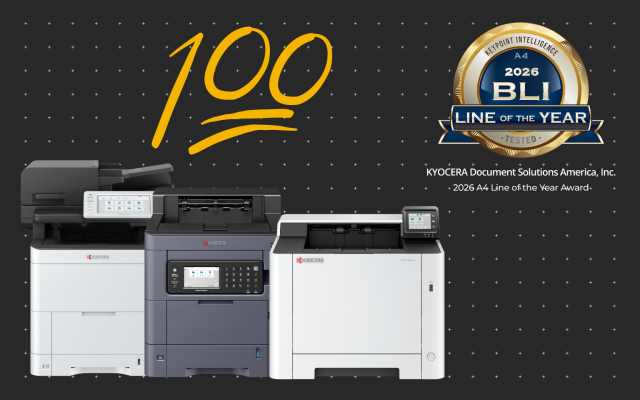 Kyocera Wins Keypoint Intelligence 2026 A4 Line of the Year