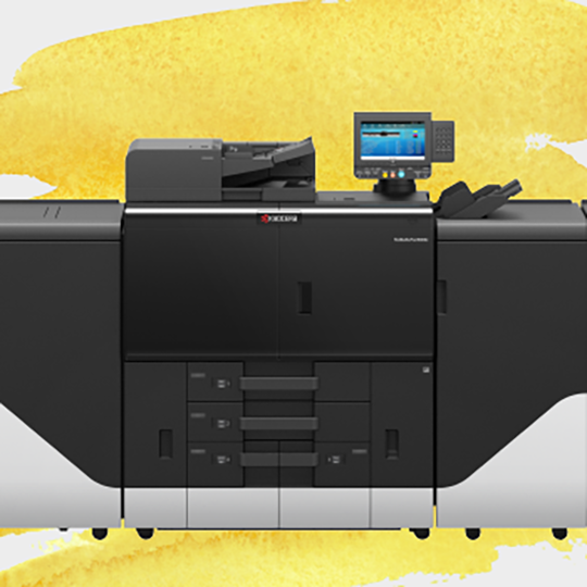 Image of the TASkalfa Pro 15000c, the market leader in cut-sheet production inkjet printers for last five years.