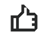 Icon of thumb up to represent quality of inkjet printers.