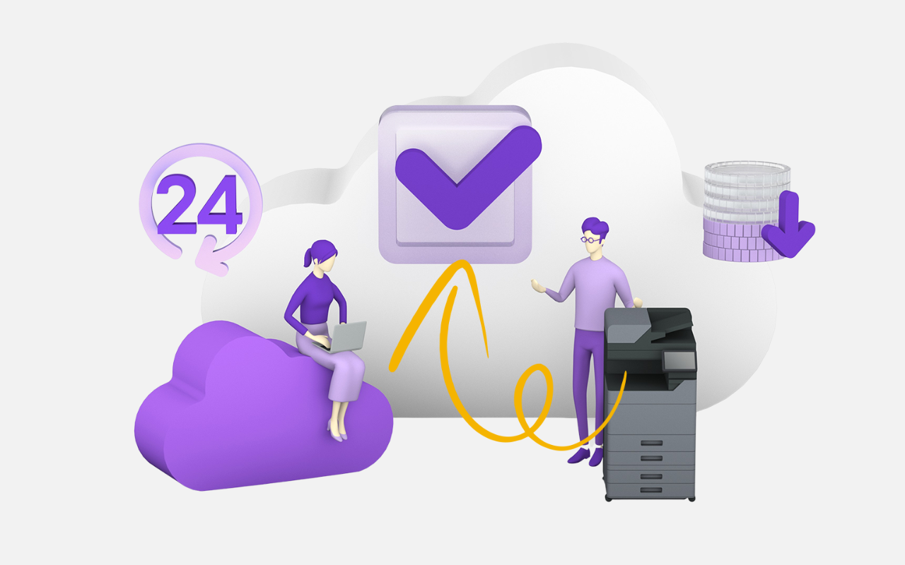 Printing software connects cloud and printers.