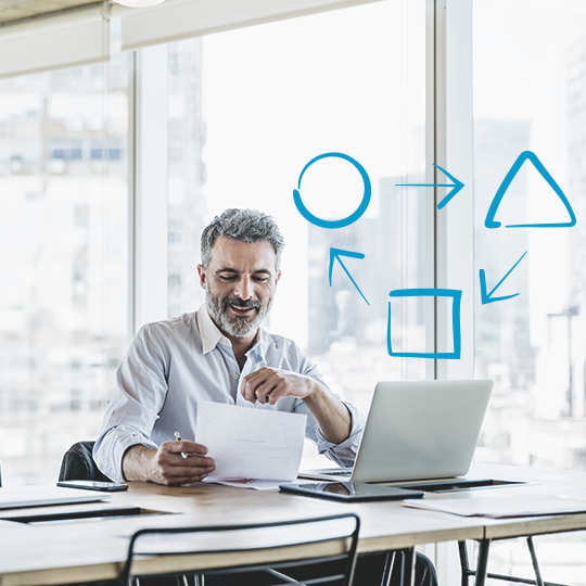 Professional working using a print solution.