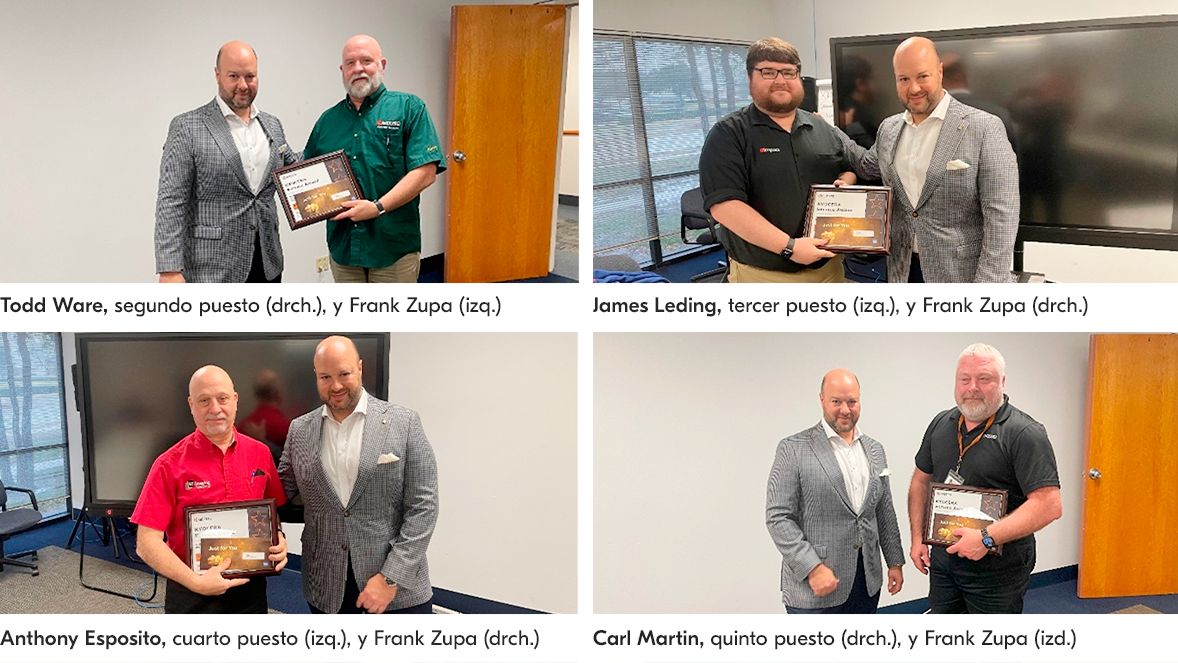 segundo al quinto puestos