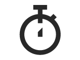 Icono de un cronómetro representando el tiempo de actividad de las impresoras inkjet de Kyocera.