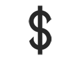 Icono de símbolo de dinero representando la asequibilidad de la impresión inkjet en entornos de impresión de producción.