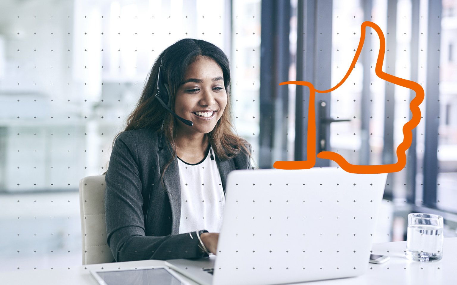 Woman sitting in front of laptop