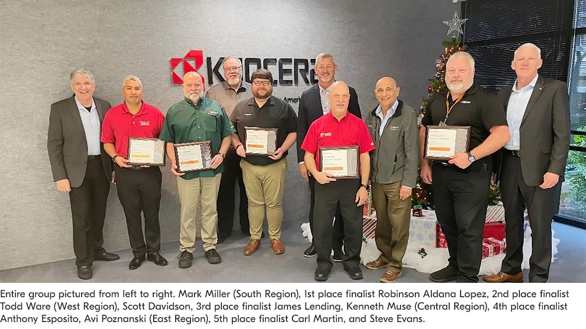 Entire group pictured from left to right. Mark Miller (South Region), 1st place finalist Robinson Aldana Lopez, 2nd place finalist Todd Ware (West Region), Scott Davidson, 3rd place finalist James Lending, Kenneth Muse (Central Region), 4th place finalist Anthony Esposito, Avi Poznanski (East Region), 5th place finalist Carl Martin, and Steve Evans. Entire group pictured from left to right. Mark Miller (South Region), 1st place finalist Robinson Aldana Lopez, 2nd place finalist Todd Ware (West Region), Scott Davidson, 3rd place finalist James Lending, Kenneth Muse (Central Region), 4th place finalist Anthony Esposito, Avi Poznanski (East Region), 5th place finalist Carl Martin, and Steve Evans.