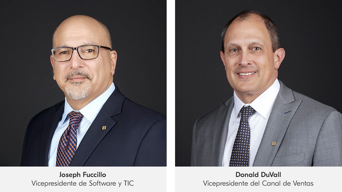 Joseph Fuccillo, vicepresidente de Software y Servicios de TIC y Donald DuVall, vicepresidente de Ventas de Canal Joseph Fuccillo, vicepresidente de Software y Servicios de TIC y Donald DuVall, vicepresidente de Ventas de Canal
