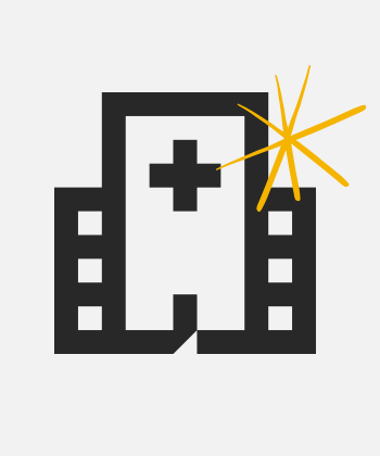 Combine printers with leading office technology. Hospital icon